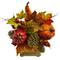 11" Pumpkin, Gourd, Berry & Maple Leaf Arrangement